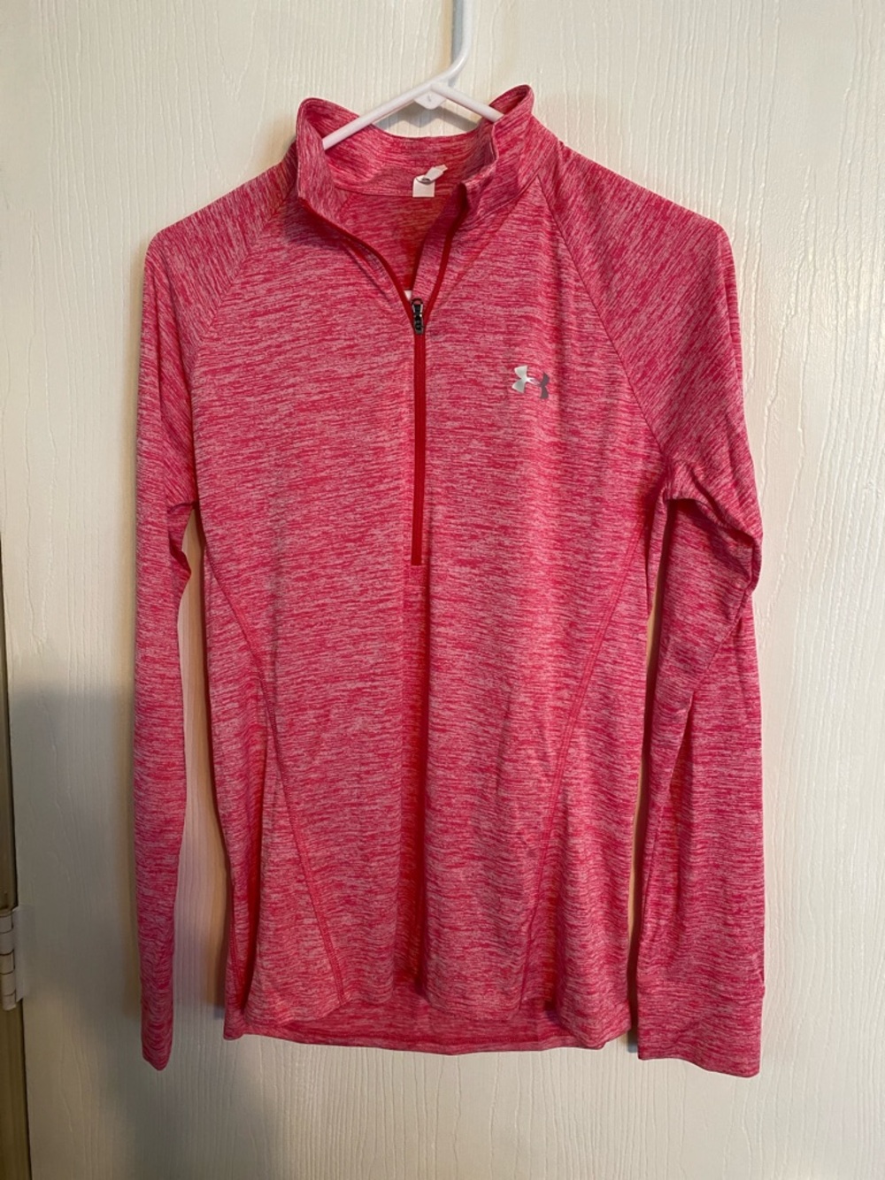 Under Armour Women's Pink Heathered Quarter-Zip Pullover